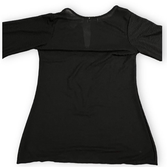 Jordan Taylor Sheer Black Tunic Swim Cover-Up V-Neck Bell Sleeve Size Medium - Picture 2 of 7
